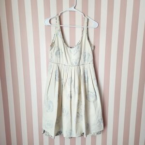Anthropologie Moulinette Soeurs Cream and Gray Floral Dress